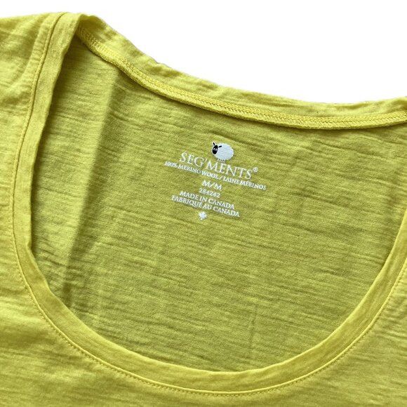 Segments Merino Wool T-shirt Base Layer Short Sleeve Bright Yellow - Picture 4 of 7